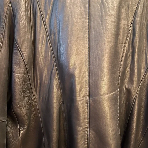 Vintage Butter Jones New York Women’s 100% Black Leather Lined Moto Jacket Large - Picture 12 of 16